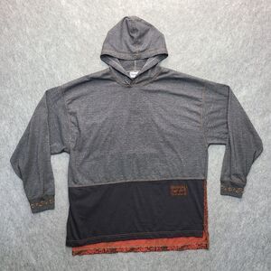 Vintage Reebok Blacktop Hoodie Mens XL Gray Red Pattern Streetball Basketball‎